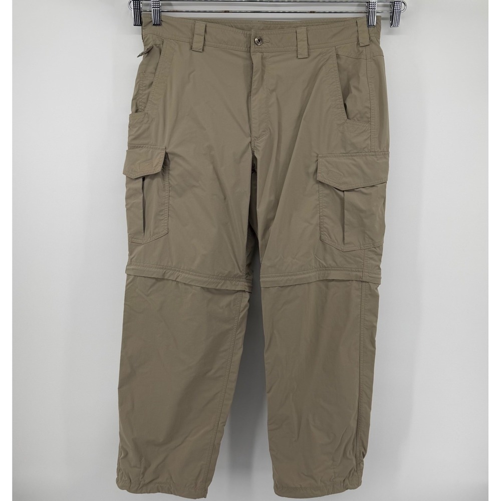 Duluth Trading No Fly Zone Convertible Cargo Pants Mens 38x30 Tan Hiking Zip Off